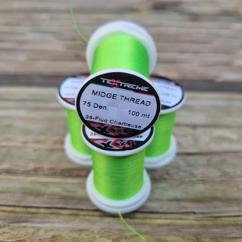 TEXTREME Midge Tying Thread 75dn in 36-Fluo Chartreuse-2